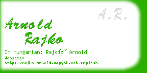 arnold rajko business card